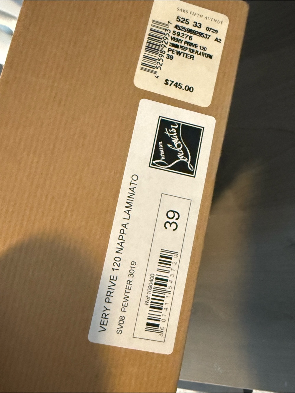 Box with product labels